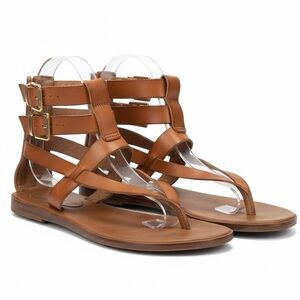 Sonoma Tan Gladiator With Back Zip & Buckles Sandals Size 8.5